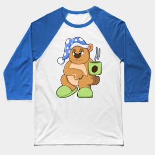 Bear with Cup of Coffee & Sleepyhead Baseball T-Shirt